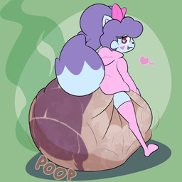 anthro big_diaper blue_body blue_fur blush blush_stickers clothed clothing diaper diaper_transformation feces female fluffy fluffy_tail freckles fur hair hoodie huge_diaper implied_transformation legwear onomatopoeia pink_bow pink_clothing pink_hoodie pink_legwear pink_thigh_highs pink_topwear pooping purple_hair soiled_diaper soiling soiling_diaper solo sound_effects stink_fumes tail text thigh_highs topwear twintails_(hairstyle) unclean_diaper used_diaper using_diaper wearing_diaper stinkyslut420 rosy_(dummydoodles) suzy_(stinkyslut420) animate_inanimate diaper_creature domestic_cat felid feline felis mammal 1:1 absurd_res hi_res