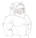 anthro barazoku bdsm biceps big_muscles clothed clothing eyewear gag gagged goggles hand_behind_back male muscular muscular_anthro muscular_male muscular_sub restrained solo submissive reykn felid lion mammal pantherine