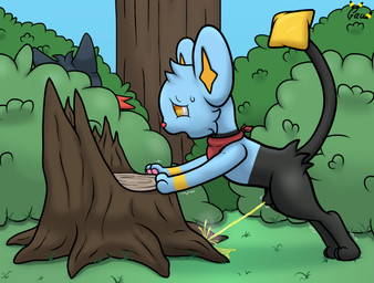 animal_genitalia bodily_fluids detailed_background duo feral fur genital_fluids genitals glass half-closed_eyes kerchief leaning leaning_forward leaning_on_object leaning_on_tree listening looking_relieved male narrowed_eyes neckerchief neckwear omorashi open_mouth outside peeing peeing_on_ground peeing_on_tree plant relieved sheath shrub solo steam sweat sweatdrop tail teeth tongue tree tree_stump urine urine_on_ground urine_pool urine_stream watersports gau_(artist) everstone_guild nintendo pokemon pokemon_mystery_dungeon spike_chunsoft jaze_(gau) pyre_(litten) domestic_cat felid feline felis generation_4_pokemon generation_7_pokemon litten mammal pokemon_(species) shinx absurd_res digital_media_(artwork) hi_res