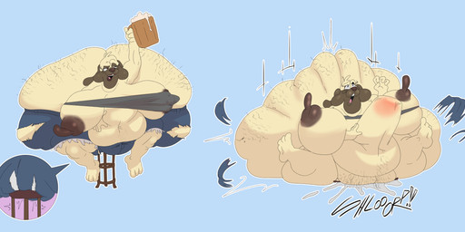 abdominal_bulge alcohol anal anal_penetration anthro anus anus_through_clothing areola bald beer belly belly_folds belly_hair beverage big_areola big_belly big_breasts big_butt big_fupa big_nipples bodily_fluids body_hair bottomwear bra breasts brown_nipples bulge bulge_through_clothing butt butt_hair butt_squish cellulite clapping clothed clothing denim denim_bottomwear denim_clothing denim_shorts destroyed_clothing drunk ejaculation elderly elderly_anthro elderly_female falling female fupa furniture genitals grin hairy hairy_fupa hands-free holding_beverage holding_object huge_belly huge_breasts huge_butt huge_fupa huge_hips huge_nipples huge_thighs hyper hyper_breasts hyper_butt hyper_nipples imminent_anal imminent_sex lips masturbation navel nipples nude object_in_ass open_mouth orgasm overweight overweight_anthro overweight_female penetration pubes raising_glass sex shorts simple_background skimpy smile solo sound_effects spontaneous_ejaculation squish stool stretch_marks substance_intoxication surprise_sex surprised tan_body tan_skin teeth thick_thighs through_clothing topwear torn_clothing underwear wide_hips zevix_(artist) grannybase_(commissioner) mary_mabuff canid canine canis domestic_dog mammal molosser pug small_molosser toy_dog 2025 absurd_res colored digital_drawing_(artwork) digital_media_(artwork) hi_res shaded