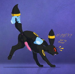 animal_genitalia animal_penis anus balls barbed_canine_penis black_body black_fur blush bodily_fluids canine_genitalia canine_penis disembodied_hand duo feral feral_focus fur genital_fluids genitals hybrid_genitalia hybrid_penis knot leg_grab lifting looking_back male open_mouth pawpads penile_spines penis precum raised_leg red_eyes shaking sharp_teeth shivering solo_focus surprised tail tail_grab teeth phlegraofmystery nintendo pokemon eeveelution generation_2_pokemon pokemon_(species) umbreon aliasing digital_media_(artwork)