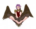 barefoot clothed clothing feathers feet female hair humanoid_pointy_ears purple_hair solo wings yellow_eyes unknown_artist bunny_and_fox_world altavy_(altavy) animal_humanoid avian avian_humanoid bird bird_humanoid falcon falcon_humanoid falconid falconid_humanoid humanoid