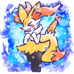 >_< ambiguous_anthro ambiguous_gender anthro biped blush blush_stickers border digitigrade dipstick_tail eyes_closed food front_view markings mouth_closed object_in_tail shaking shrimp_(food) simple_background snout solo standing tail tail_markings three-quarter_view trembling wavy_mouth white_border annyui0611 nintendo pokemon braixen canid generation_6_pokemon mammal pokemon_(species) 1:1 2025 digital_drawing_(artwork) digital_media_(artwork) full-length_portrait hi_res portrait