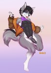 anthro claws clothing erection femboy fur genitals jacket leotard looking_at_viewer male penis simple_background smile solo tail tongue tongue_out topwear bell-bell_(artist) thesealedfennec canid canine fennec_fox fox mammal true_fox absurd_res digital_media_(artwork) hi_res