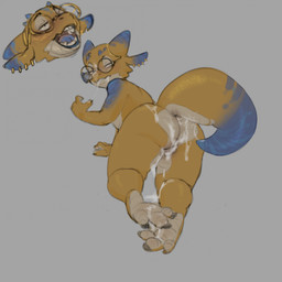 2_horns 3_toes all_fours anthro blue_body blue_scales bodily_fluids butt countershading cum cum_on_butt cum_on_face cum_on_feet cum_on_soles cum_string cutaway ear_piercing ear_ring expression_cutaway eyewear feet female female_anthro genital_fluids glasses gold_piercing grey_background horn lidded_eyes looking_at_viewer looking_back looking_back_at_viewer monotone_background mouth_closed multicolored_body multiple_piercings nude nude_anthro nude_female open_mouth piercing ring_piercing round_glasses scales short_snout simple_background snout soles solo tail tan_body tan_countershading teeth thick_tail toes ventral_scales wearing_glasses yellow_body yellow_scales unichromacorn unnamed_character kobold scalie 1:1 digital_drawing_(artwork) digital_media_(artwork) hi_res multiple_scenes