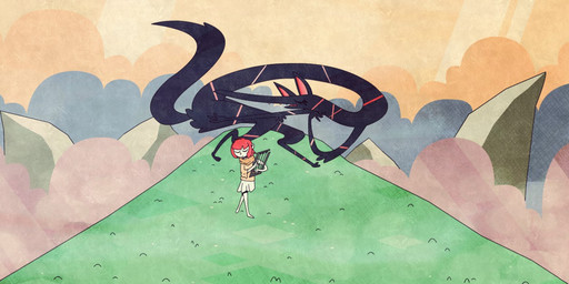 anthro black_body black_fur bottomwear clothed clothing cloud duo eyes_closed female fur hair harp long_body long_ears mountain musical_instrument open_mouth plucked_string_instrument red_hair simple_background skirt smile string_instrument shane_frost canid canine fox human mammal 2018 digital_media_(artwork)