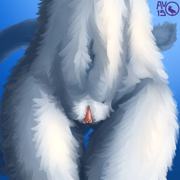 anthro clitoral_hood clitoris close-up female fluffy fur genitals midriff solo thigh_gap vulva white_body white_fur av-15 felid feline mammal 1:1 digital_media_(artwork) digital_painting_(artwork) painting_(artwork)