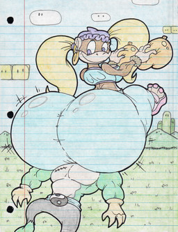 anthro big_butt blonde_hair blue_clothing butt clothing duo facesitting female hair huge_butt male outside sitting sitting_on_another virus-20 donkey_kong_(series) nintendo tiny_kong haplorhine kremling mammal monkey primate scalie 2015 traditional_media_(artwork)