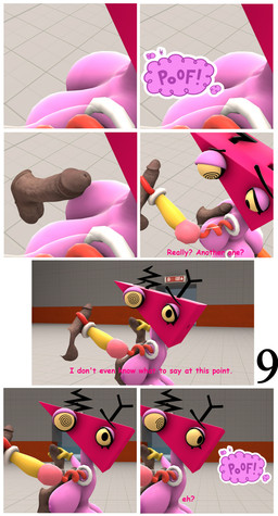 4th_wallbreak big_breasts big_butt big_eyes breaking_the_fourth_wall breast_play breasts brown_penis butt claws clothing confusion dialogue disembodied_penis exit_sign female for_a_head genitals geometric gloves hand_on_penis handwear laboratory looking_at_another looking_at_viewer looking_confused male masturbating_while_penetrated masturbation multi_genitalia multi_penis natural_breasts nipples onomatopoeia penetration penis penis_on_breast pink_body pink_nipples red_claws sex solo sound_effects text thick_thighs titfuck translucent wide_hips yellow_clothing yellow_eyes yellow_gloves yellow_handwear 5naptrap buhonero75_(modeler) glitch_productions the_amazing_digital_circus valve zooble_(tadc) animate_inanimate humanoid living_toy object_head 2025 3d_(artwork) absurd_res comic comic_sans digital_media_(artwork) english_text hi_res source_filmmaker_(artwork) nonbinary_(lore)