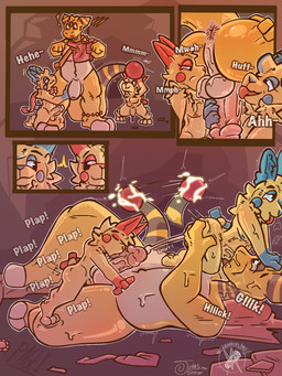 anal anal_orgasm anal_penetration anthro ball_lick balls big_penis blue_nipples bodily_fluids breath butt casual_sex cave dripping ejaculation electric electricity fellatio fellatio_while_penetrated fellatio_while_penetrating genital_fluids genitals grin group group_sex half-closed_eyes hands-free holding_butt licking male male/male moan narrowed_eyes nipples on_ground onomatopoeia oral oral_while_penetrating orgasm panting penetration penile penis precum precum_drip sex size_difference smile sound_effects splurt spread_butt spreading tail tail_motion tailwag text threesome tongue trio judasthesinner nintendo pokemon ampharos generation_2_pokemon generation_3_pokemon minun plusle pokemon_(species) hi_res