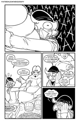 4_panel_comic 5_fingers anthro bar_emanata beak beanie belly big_belly blush blush_lines bone bottomwear box burger closed_frown clothed clothing container dessert dialogue duo emanata embarrassed eyebrow_through_hair eyebrows eyes_closed facial_hair feathers fingers food frown fur gesture goatee hair half-closed_eyes hand_gesture hat headgear headwear hoodie hug ice_cream inner_monologue interspecies male male/male moobs mouth_closed mukbang narrowed_eyes obese obese_anthro obese_male open_mouth open_smile overweight overweight_anthro overweight_male pants pizza pizza_box pointing pointing_at_another pupils pushing scut_tail shirt short_tail simple_background size_difference slim_anthro slim_male smile speech_bubble standing tail talking_to_another teeth text thinking thought_bubble topwear translucent translucent_hair white_background wool_(fur) wool_hair nekocrispy josh_(nekocrispy) roy_(nekocrispy) avian bird bovid caprine mammal sheep 2021 black_and_white comic digital_media_(artwork) english_text hi_res monochrome multiple_scenes url