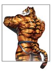 anthro butt looking_back male muscular muscular_anthro muscular_male rear_view solo striped_body stripes tail traver009 coach_ho felid mammal pantherine tiger absurd_res hi_res