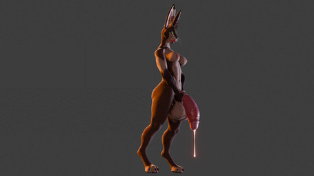 anthro balls big_balls big_ears big_penis breasts brown_body brown_fur butt fur genitals glans glistening glistening_genitalia glistening_glans glistening_penis green_sclera gynomorph huge_balls huge_penis humanoid_genitalia humanoid_penis hyper hyper_genitalia hyper_penis intersex long_ears looking_at_viewer penis small_breasts solo whiskers aozorart yvette_(spectrumshift) felid feline mammal serval 16:9 animated hi_res no_sound short_playtime video widescreen