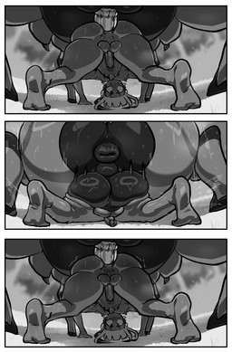 anal anal_penetration anus balls balls_touching bestiality big_balls big_butt bodily_fluids butt duo erection femboy feral feral_penetrating feral_penetrating_humanoid genitals glans huge_balls humanoid_on_feral humanoid_penetrated interspecies male male/male male_penetrated male_penetrating male_penetrating_male nude penetration penis pokephilia puffy_anus sex sweat sweatdrop sweaty_butt cuchuflin nintendo pokemon andre_(cuchuflin) animal_humanoid arachnid arachnid_humanoid arthropod arthropod_humanoid generation_5_pokemon humanoid pokemon_(species) scolipede 2026 absurd_res comic hi_res monochrome
