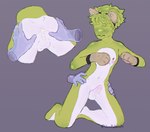 anthro backsack balls bdsm blush bodily_fluids bondage_gear bondage_gloves butt clothing collarbone cum cum_in_ass cum_inside curled_hair cutaway disembodied_hand erection fake_ears femboy front_view genital_fluids genitals ghost_hand green_body green_hair green_skin hair handwear holding_butt holding_hips humanoid_genitalia humanoid_penis kneeling leaking_cum male multicolored_body multicolored_skin penis petplay puppyplay rear_view roleplay slim small_balls solo spread_butt spreading submissive submissive_male two_tone_body two_tone_skin white_body white_skin noodleferrets pennoxie dream_(youtuber) canid canine canis domestic_dog mammal