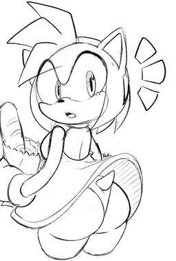 anthro bag bottomwear bread bread_bag butt clothed clothing clothing_lift female food panties skirt skirt_lift solo surprised tail underwear wind wind_blowing_skirt nokoart06 sega sonic_the_hedgehog_(series) amy_rose eulipotyphlan hedgehog mammal hi_res monochrome sketch