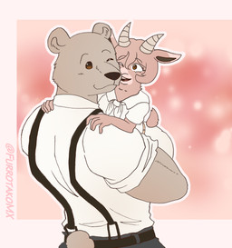brown_eyes carrying_another carrying_partner clothing duo female fur hair horn larger_male male male/female muscular muscular_male one_eye_closed pink_body pink_fur romantic romantic_couple school_uniform scut_tail short_hair short_tail size_difference smaller_female tail tan_body tan_fur uniform efradraws beastars riz_(beastars) bear bighorn_sheep bovid caprine mammal sheep absurd_res digital_drawing_(artwork) digital_media_(artwork) hi_res