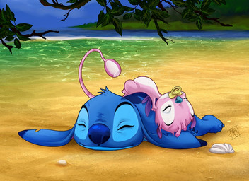 3_fingers ambiguous_gender antennae_(anatomy) beach blue_body blue_claws blue_fur blue_nose claws detailed_background dipstick_antennae duo eyes_closed fingers fur head_tuft lying markings multicolored_antennae notched_ear object_in_mouth on_back on_front pacifier pacifier_in_mouth pink_body pink_fur pink_tail purple_wings rattle sand seashell seaside shell sleeping smile striped_markings striped_tail stripes tail tail_markings tuft wings clefchan disney lilo_and_stitch babyfier stitch_(lilo_and_stitch) alien experiment_(lilo_and_stitch) 2012 digital_media_(artwork) signature male_(lore)