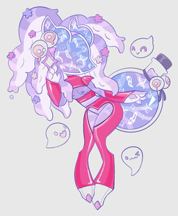 ambiguous_gender anthro dna female flower glistening glistening_eyes group hair horn multicolored_body nipples plant purple_body purple_hair solo_focus tail young lusheforest udisow mumu_(lusheforest) ghost spirit terralien hi_res