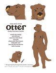 anthro areola biped breasts brown_text censored_text female feral genitals gold_nose_ring knife looking_at_viewer navel nipples nude pixelated_text profanity pronouns pubes pussy quadruped simple_background slur smile solo standing text white_background oystr otter_(oystr) asian_small-clawed_otter mammal mustelid otter english_text hi_res meme model_sheet
