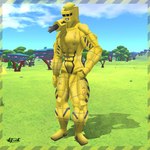 abs cloud crystal day eyeless featureless_crotch grass hand_on_hip machine male muscular muscular_male object_on_head outside plant shadow sky solo standing stripes tree vehicle yellow_body affront terratech humanoid living_machine living_vehicle vehicle_humanoid 1:1 hi_res