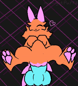 abdominal_bulge animal_genitalia animal_penis animal_vulva big_penis blue_penis canine_genitalia canine_penis canine_vulva digitigrade disembodied_penis eyes_closed facial_tuft female female_penetrated feral feral_penetrated fur genitals heart_symbol huge_penis knot knot_root knotted_penis neck_tuft orange_body orange_fur orifice_tugging pawpads penetration penis pink_body pink_fur pink_pawpads pink_tail pink_vulva plap plap_(sound) sex solo solo_focus spread_legs spreading tail tuft vaginal vaginal_penetration vaginal_tugging vulva midnightpurrs opennsfwsp_(sfx) deltarune undertale_(series) canid canine fox mammal netskie animated hi_res short_playtime sound video