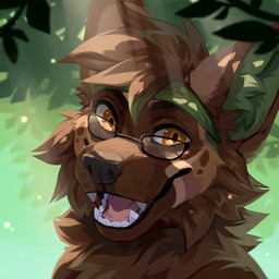anthro brown_body brown_fur brown_hair cheek_tuft chest_tuft eyewear facial_tuft fangs fur glasses glistening glistening_eyes green_inner_ear_fluff hair happy inner_ear_fluff light light_beam looking_at_viewer male multicolored_eyes nude open_mouth open_smile orange_eyes rectangular_glasses short_hair simple_background smile solo sunbeam sunlight teeth tuft two_tone_eyes unsigned yellow_eyes corzh77 canid canine canis domestic_dog german_shepherd herding_dog mammal pastoral_dog 1:1 absurd_res bust_portrait detailed hi_res icon portrait