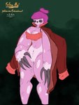 animal_nose anthro bra breasts claws cleavage clothed clothed_anthro clothed_female clothing coat facial_piercing female finger_claws fur fur_markings genitals hair leg_markings lip_piercing markings partially_clothed patreon_ad patreon_artist patreon_preview patreon_username piercing pink_body pink_fur purple_hair pussy red_clothing solo text topwear underwear submechanaut patreon mammal pilosan sloth xenarthran 3:4 colored colored_sketch sketch url