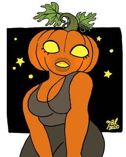 black_background border bottomwear breasts brown_bottomwear brown_clothing brown_pants brown_shirt brown_tank_top brown_topwear clothed clothed_female clothed_humanoid clothing empty_eyes female female_humanoid food fruit green_leaves lips non-mammal_breasts orange_body orange_lips pants plant shirt simple_background slightly_chubby slightly_chubby_female slightly_chubby_humanoid solo tank_top teeth text tooth_gap topwear white_border yellow_star yellow_text zal-cryptid elemental_creature flora_fauna food_creature humanoid living_fruit living_pumpkin 2020 4:5 dated signature