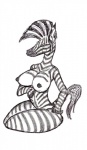 anthro big_breasts breasts female nipples pose solo stripes tail mpcaap equid equine mammal zebra hi_res pinup