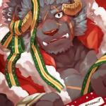 anthro hair holidays horn male muscular muscular_anthro muscular_male pecs scar solo mowang_yu christmas lifewonders tokyo_afterschool_summoners krampus_(tas) felid lion mammal pantherine 1:1 absurd_res hi_res