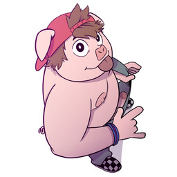 anthro backwards_baseball_cap backwards_hat baseball_cap blep bracelet brown_hair clothing erection footwear genitals gesture hair hand_gesture hat headgear headwear humanoid_genitalia humanoid_penis ily_sign jewelry looking_at_viewer male nipples overalls penis pink_body presenting presenting_penis red_clothing red_hat red_headwear shoes simple_background solo spiral_tail standing tail tongue tongue_out white_background t0l0k octavio_(t0l0k) domestic_pig mammal suid suine sus_(pig) 1:1 digital_media_(artwork) hi_res