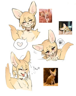 5_fingers anthro arm_tuft black_text blush brown_nose cat_smile cheek_tuft circle_eyebrows ear_blush eyebrows eyes_closed facial_tuft femboy fingers fur hair heart_reaction inner_ear_fluff jewelry male necklace necklace_only nipples nude open_mouth photo_reference pink_nipples real reference_inset shoulder_tuft simple_background smile solo tail tan_body tan_fur tan_hair text tuft white_background yawn mikosi canid canine fennec_fox fox mammal true_fox 2025 colored_sketch english_text hi_res reference_image sketch