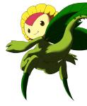 ambiguous_gender animal_genitalia cloaca flower genitals looking_back not_furry plant simple_background solo white_background pasaran bandai_namco digimon digimon_(species) elemental_creature flora_fauna sunflowmon