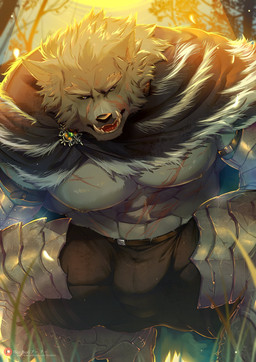 abs anthro armor bulge cape clothing fangs fur grey_body grey_fur looking_at_viewer male muscular muscular_anthro muscular_male navel nipples open_mouth pecs scar solo teeth tongue booboo34 elden_ring fromsoftware blaidd_(elden_ring) canid canine canis mammal wolf hi_res