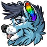 anthro black_hair blue_body blue_eyes blue_fur ear_piercing facial_piercing fur hair industrial_piercing male multicolored_ears nose_piercing nose_ring piercing rainbow rainbow_ears ring_piercing septum_piercing solo sparklefur tongue enaya-thewhitewolfen sparklepaws sparklepaws_(character) canid canine canis domestic_dog husky mammal nordic_sled_dog spitz 1:1 headshot_portrait icon low_res portrait