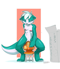 abdominal_bulge anthro areola big_dildo bite biting_lip biting_own_lip blue_eyes bodily_fluids box breasts cardboard cardboard_box container countershading crouching dildo dildo_sitting female fur furniture genital_fluids genitals green_body green_fur hair huge_dildo knot looking_at_genitalia looking_down lube masturbation nipples penetration self_bite sex_toy sex_toy_in_vagina sex_toy_insertion simple_background solo stool vaginal vaginal_fluids vaginal_masturbation vaginal_penetration vulva white_body white_fur white_hair ratcha mammal mustelid otter absurd_res digital_media_(artwork) hi_res shaded
