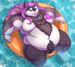 anthro belly belly_expansion belly_up big_belly chubby_cheeks clenched_hands expansion fat_rolls huge_belly in_swim_ring inflatable male navel nipples obese obese_anthro obese_male overweight overweight_anthro overweight_male partially/fully_submerged partially_submerged pool_float pool_toy solo swim_ring swimming_pool thick_arms thick_thighs glottiful absurd_res hi_res