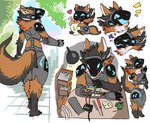 angry anthro chibi cybernetic_arm cybernetic_limb dessert food heart_symbol ice_cream machine male multiple_poses pose protogen_visor sitting solo standing mayo-san protogen 2023