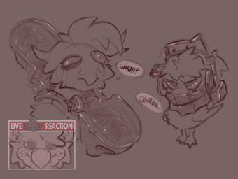 ambiguous_gender beak chibi dialogue feathers fur group hair humor reverse_bear_trap speech_bubble trio wings boidbwain live_tucker_reaction saw_(movie) duke_(ratbrain17) joy_(shammy) ophelia_(boidbwain) anatid anseriform avian bird duck owl 2024 digital_drawing_(artwork) digital_media_(artwork) hi_res monochrome sketch