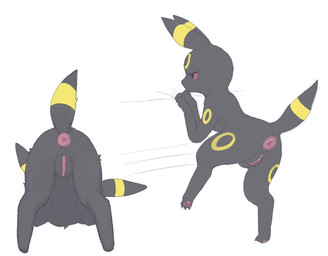 anus ass_up bed big_anus black_body black_fur facial_markings female feral forehead_markings fur fur_markings furniture genital_focus genitals half-closed_eyes head_markings inner_labia markings multiple_poses narrowed_eyes on_hind_legs on_one_leg pose quadruped rear_view red_sclera simple_background solo standing three-quarter_view vulva white_background pokopokarea nintendo pokemon eeveelution generation_2_pokemon pokemon_(species) umbreon digital_drawing_(artwork) digital_media_(artwork)