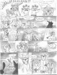 2016 absurd_res anthro canid canine canis comic coyote coywire_(pvtscott) disney english_text female fox hi_res hybrid judy_hopps lagomorph leporid male mammal monochrome nick_wilde pvtscott rabbit red_fox text true_fox wolf zootopia