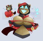 anthro big_breasts breasts clothing female huge_breasts simple_background small_waist solo torn_clothing kilinah apex_legends electronic_arts respawn_entertainment wraith_(apex_legends) felid feline mammal hi_res