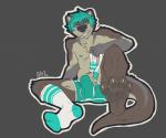 anthro bulge claws clothed clothing detailed_bulge erection erection_under_clothing feet foot_focus footwear genital_outline legwear male paws penis_outline socks solo underwear sky3 mammal mustelid otter 2015