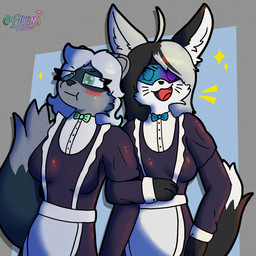 :d blush clothing eyewear glasses happy maid_apron maid_uniform simple_coloring simple_eyebrows simple_eyes smile tail toony uniform upset whiskers conditional_dnp fylumi femlumi_(fylumi) domestic_ferret felid feline mammal mustelid musteline true_musteline weasel 1:1 hi_res