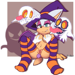 ambiguous_gender anal anal_penetration anthro breasts butt clothing dildo female female/ambiguous genitals group holidays legwear licking long_tongue penetration sex_toy thigh_highs tongue tongue_out vulva senshion halloween sega sonic_the_hedgehog_(series) rouge_the_bat bat boo_(sonic) ghost mammal spirit 1:1