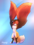 ambiguous_gender anthro big_tail paws solo tail winged_arms wings flonji canid canine fox mammal 3:4 hi_res