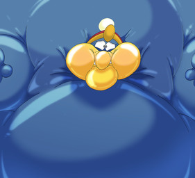 ambiguous_anthro ambiguous_gender anthro clothed clothing inflated_belly inflation male overweight overweight_ambiguous overweight_anthro solo topless topless_ambiguous topless_anthro bigwhizfizz kirby_(series) nintendo king_dedede avian bird penguin hi_res male_(lore)