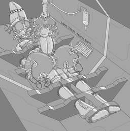 anthro balls balls_expansion bdsm big_balls big_penis blindfold bodily_fluids bondage bound captured clothing collar cuff_(restraint) dungeon edging expansion fully_bound gag gas_mask genital_expansion genital_fluids genitals growth gynomorph huge_balls huge_penis humanoid_genitalia humanoid_penis hyper hyper_balls hyper_genitalia hyper_penis immobilization intersex long_term machine male mask muzzle_(object) orgasm_denial penis penis_expansion peril precum precum_collection precum_milking prison_uniform prisoner restrained restraints science_fiction sensory_deprivation shackles skinsuit slave solo submissive submissive_intersex tickle_torture tickling tickling_genitalia tickling_penis tight_clothing toe_restraints caroo sashi138 caroo_(character) kangaroo macropod mammal marsupial hi_res story story_in_description