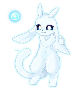 anthro black_sclera blush blush_lines digitigrade female genitals humanoid_genitalia humanoid_vulva navel nude simple_background solo standing tail text thick_thighs tongue tongue_out toony_eyes tuft vulva white_body white_eyes ttaki microsoft ori_(series) xbox_game_studios ori_(ori) sein_(ori) guardian_spirit hi_res